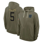 Kooe C.Panthers #5 Jaelan Phillips Player Olive Salute to Service Hoodies Game Stitched Jerseys