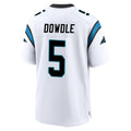 Kooe C.Panthers #5 Rico Dowdle Player White Home Game Stitched Jerseys