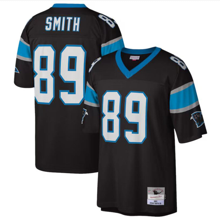 Kooe C.Panthers #89 Steve Smith Black Legacy Replica Jersey American Stitched Jerseys