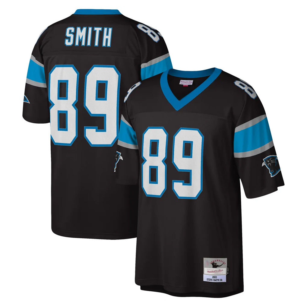 Kooe C.Panthers #89 Steve Smith Player Black Mitchell & Ness Legacy Replica Stitched Jerseys