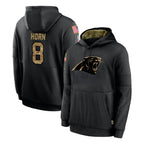 Kooe C.Panthers #8 Jaycee Horn Player Black Salute to Service Pullover Hoodies Limited Game Stitched Jerseys
