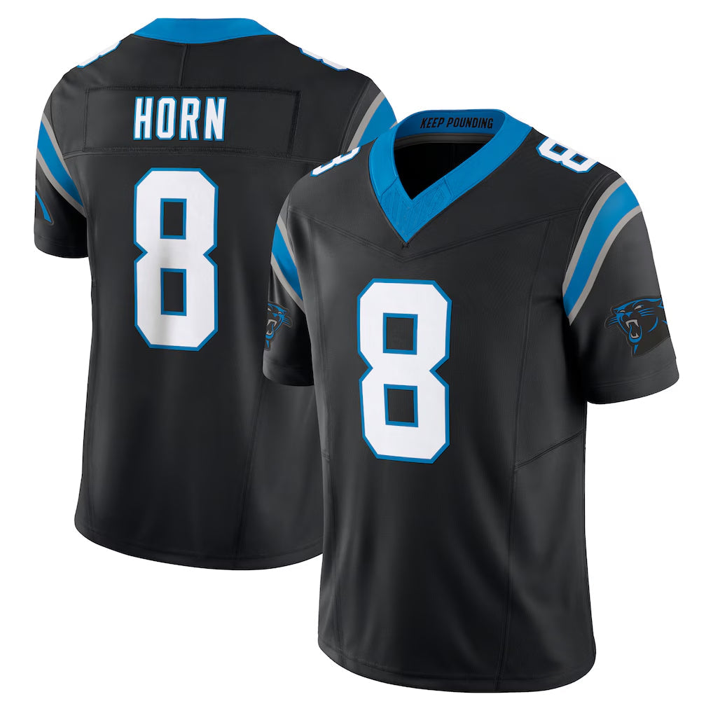 Kooe C.Panthers #8 Jaycee Horn Player Black Vapor F.U.S.E. Limited Home Game Stitched Jerseys