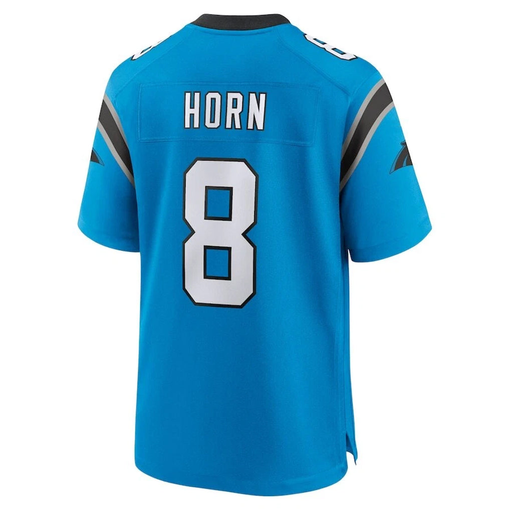 Kooe C.Panthers #8 Jaycee Horn Player Blue Home Game Stitched Jerseys