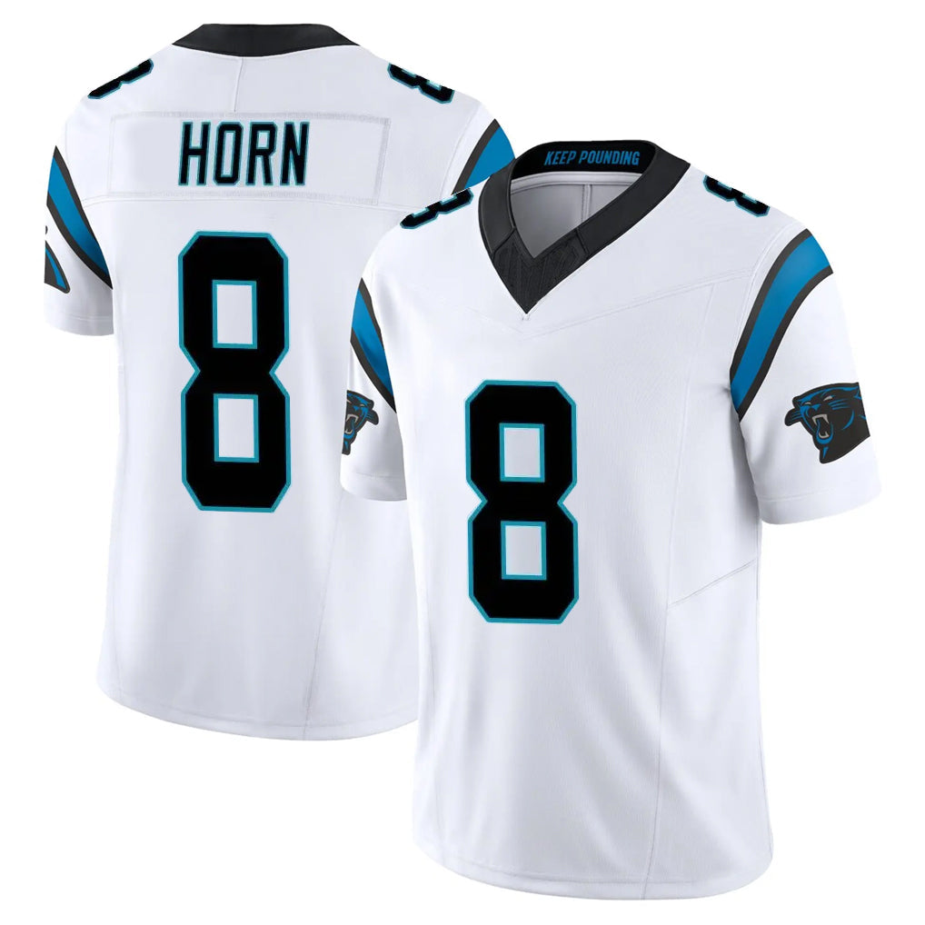 Kooe C.Panthers #8 Jaycee Horn Player White Vapor F.U.S.E. Limited Home Game Stitched Jerseys