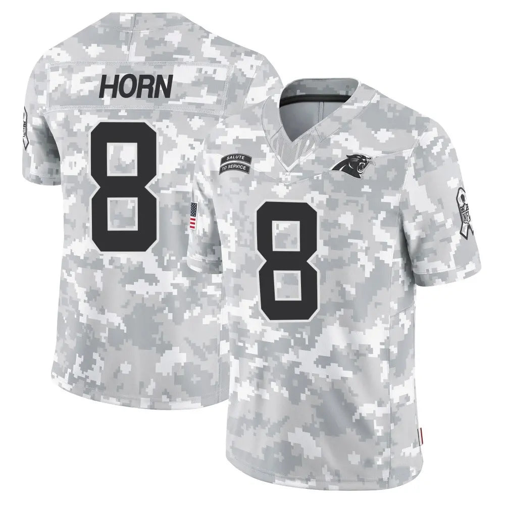 Kooe C.Panthers #8 Jaycee Horn Player Arctic Camo Salute to Service Limited Stitched  Jerseys