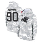 Kooe C.Panthers #90 Julius Peppers Player Arctic Camo Salute to Service Pullover Hoodies Limited Game Stitched Jerseys