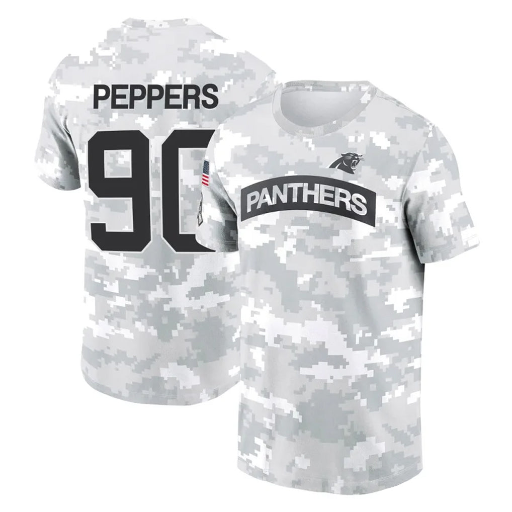 Kooe C.Panthers #90 Julius Peppers Player Arctic Camo Salute to Service T-Shirt Hoodies Stitched Jerseys