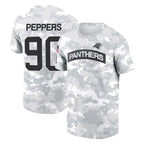 Kooe C.Panthers #90 Julius Peppers Player Arctic Camo Salute to Service T-Shirt Hoodies Stitched Jerseys