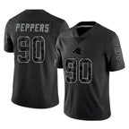 Kooe C.Panthers #90 Julius Peppers Player Black Limited Reflective Game Stitched Jerseys