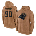 Kooe C.Panthers #90 Julius Peppers Player Brown Salute to Service Hoodies Limited Stitched Jerseys
