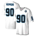 Kooe C.Panthers #90 Julius Peppers Player White Mitchell & Ness 2024 Hall of Fame Fashion Stitched Jerseys