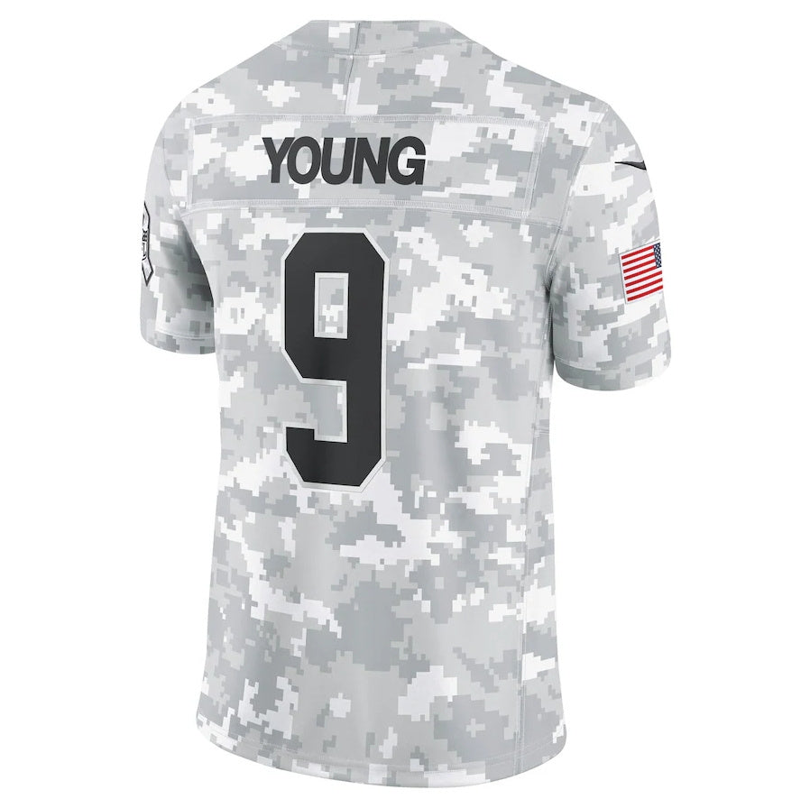 Kooe C.Panthers #9 Bryce Young Arctic Camo 2024 Salute to Service Limited Stitched Jerseys