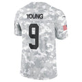 Kooe C.Panthers #9 Bryce Young Arctic Camo 2024 Salute to Service Limited Stitched Jerseys