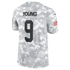 Kooe C.Panthers #9 Bryce Young Arctic Camo 2024 Salute to Service Limited Stitched Jerseys