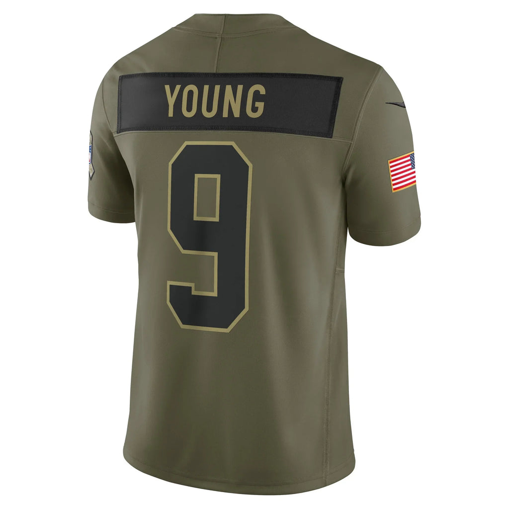 Kooe C.Panthers #9 Bryce Young Olive 2025 Salute to Service Limited Stitched Jerseys