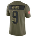 Kooe C.Panthers #9 Bryce Young Olive 2025 Salute to Service Limited Stitched Jerseys