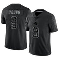 Kooe C.Panthers #9 Bryce Young Player Black REFLECTIVE Limited Game Stitched Jerseys