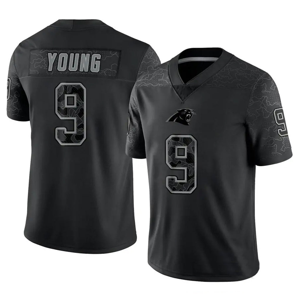 Kooe C.Panthers #9 Bryce Young Player Black REFLECTIVE Limited Game Stitched Jerseys