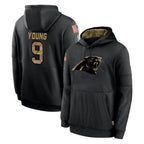 Kooe C.Panthers #9 Bryce Young Player Black Salute to Service Pullover Hoodies Limited Game Stitched Jerseys