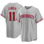 Kooe C.Reds #11 Barry Larkin Player Gray Home Game Stitched Jerseys