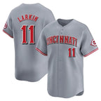 Kooe C.Reds #11 Barry Larkin Player Gray Home Limited Stitched Jerseys