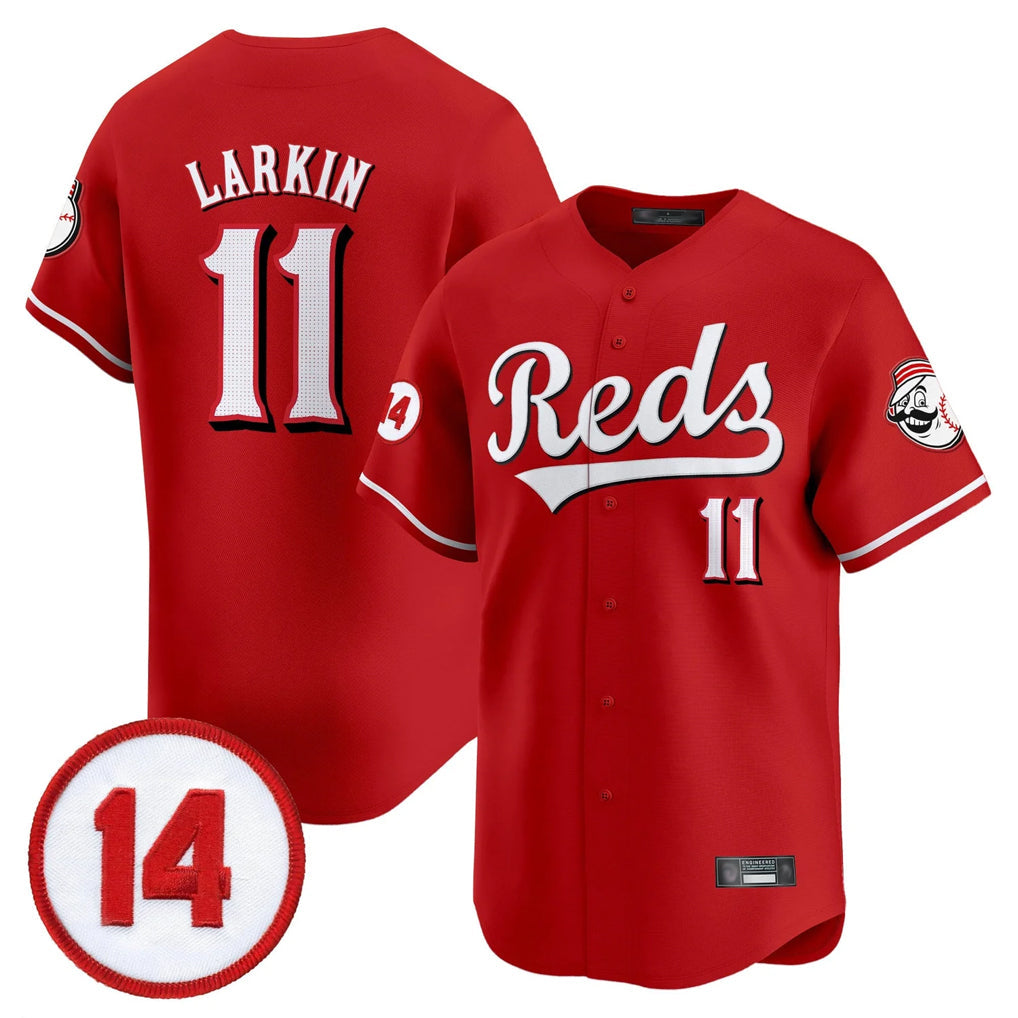 Kooe C.Reds #11 Barry Larkin Player Red Vapor Premier Limited Home Stitched Jerseys