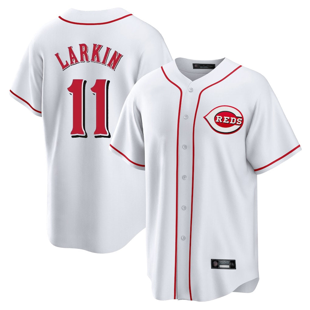 Kooe C.Reds #11 Barry Larkin Player White Game Home Stitched Jerseys