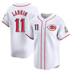Kooe C.Reds #11 Barry Larkin Player White Home Limited Stitched Jerseys