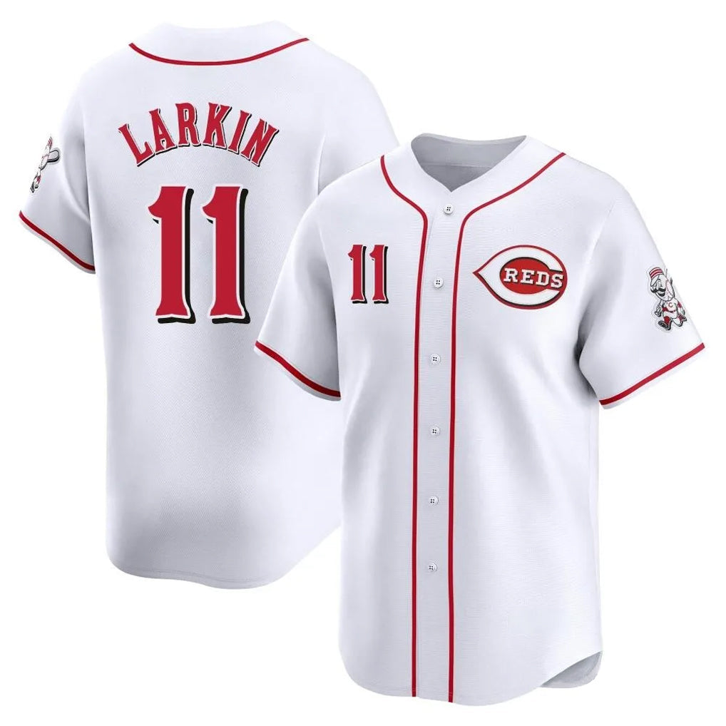 Kooe C.Reds #11 Barry Larkin Player White Home Limited Stitched Jerseys