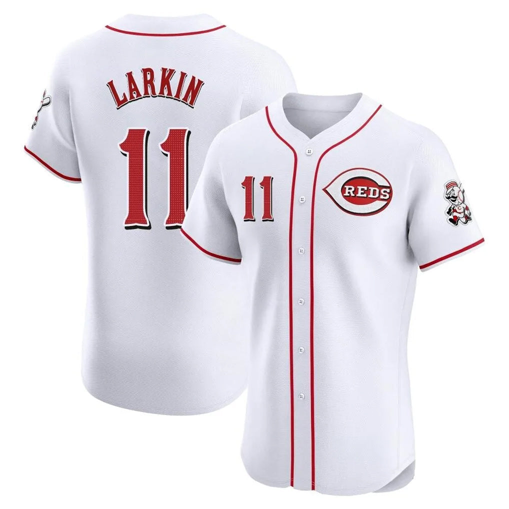 Kooe C.Reds #11 Barry Larkin Player White Limited Elite Home Stitched Jerseys