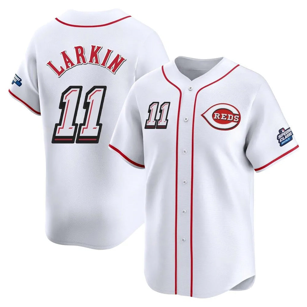 Kooe C.Reds #11 Barry Larkin Player White Speedway Classic Home Limited Stitched Jerseys