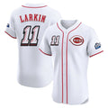 Kooe C.Reds #11 Barry Larkin Player White Speedway Classic Limited Elite Home Stitched Jerseys