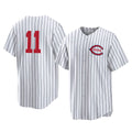 Kooe C.Reds #11 Barry Larkin Player White Stripe Field of Dreams Game Home Stitched Jerseys