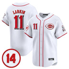 Kooe C.Reds #11 Barry Larkin Player White Vapor Premier Limited Home Stitched Jerseys