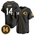 Kooe C.Reds #14 Pete Rose Player Black-Gold Vapor Premier Limited Home Stitched Jerseys