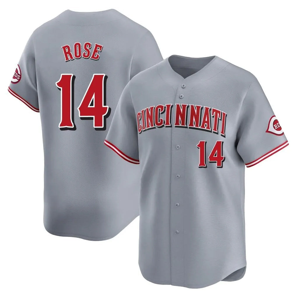 Kooe C.Reds #14 Pete Rose Player Gray Home Limited Stitched Jerseys