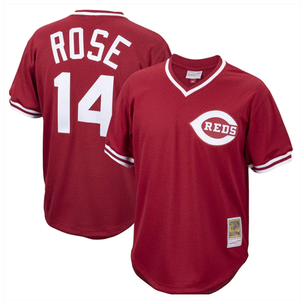 Kooe C.Reds #14 Pete Rose Player Red Throwback Cooperstown Collection Limited T-shirt Stitched Jerseys