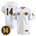 Kooe C.Reds #14 Pete Rose Player White-Gold Vapor Premier Limited Home Stitched Jerseys