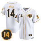 Kooe C.Reds #14 Pete Rose Player White-Gold Vapor Premier Limited Home Stitched Jerseys