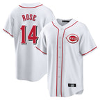Kooe C.Reds #14 Pete Rose Player White Game Home Stitched Jerseys