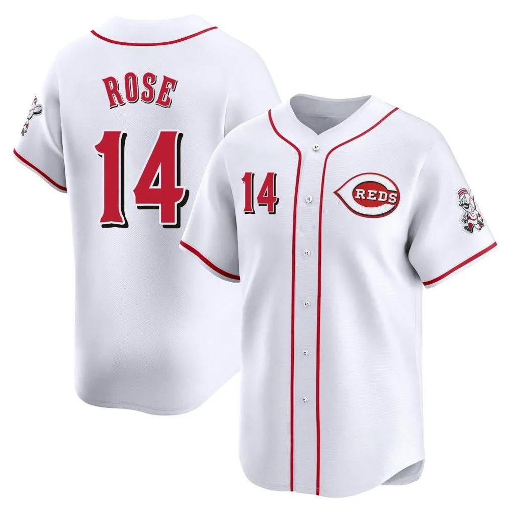 Kooe C.Reds #14 Pete Rose Player White Home Limited Stitched Jerseys