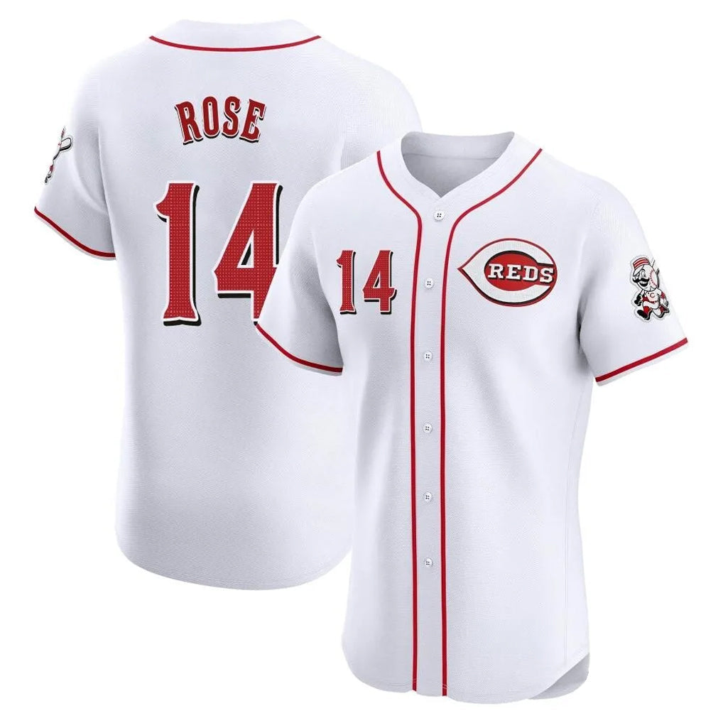 Kooe C.Reds #14 Pete Rose Player White Limited Elite Home Stitched Jerseys