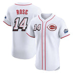 Kooe C.Reds #14 Pete Rose Player White Speedway Classic Limited Elite Home Stitched Jerseys