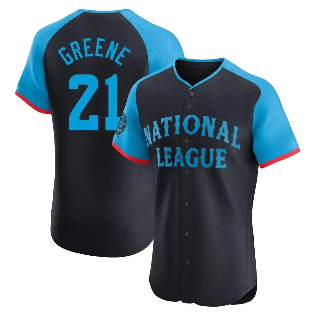 Kooe C.Reds #21 Hunter Greene Player Navy Limited Elite National League All-Star Game Stitched Jerseys