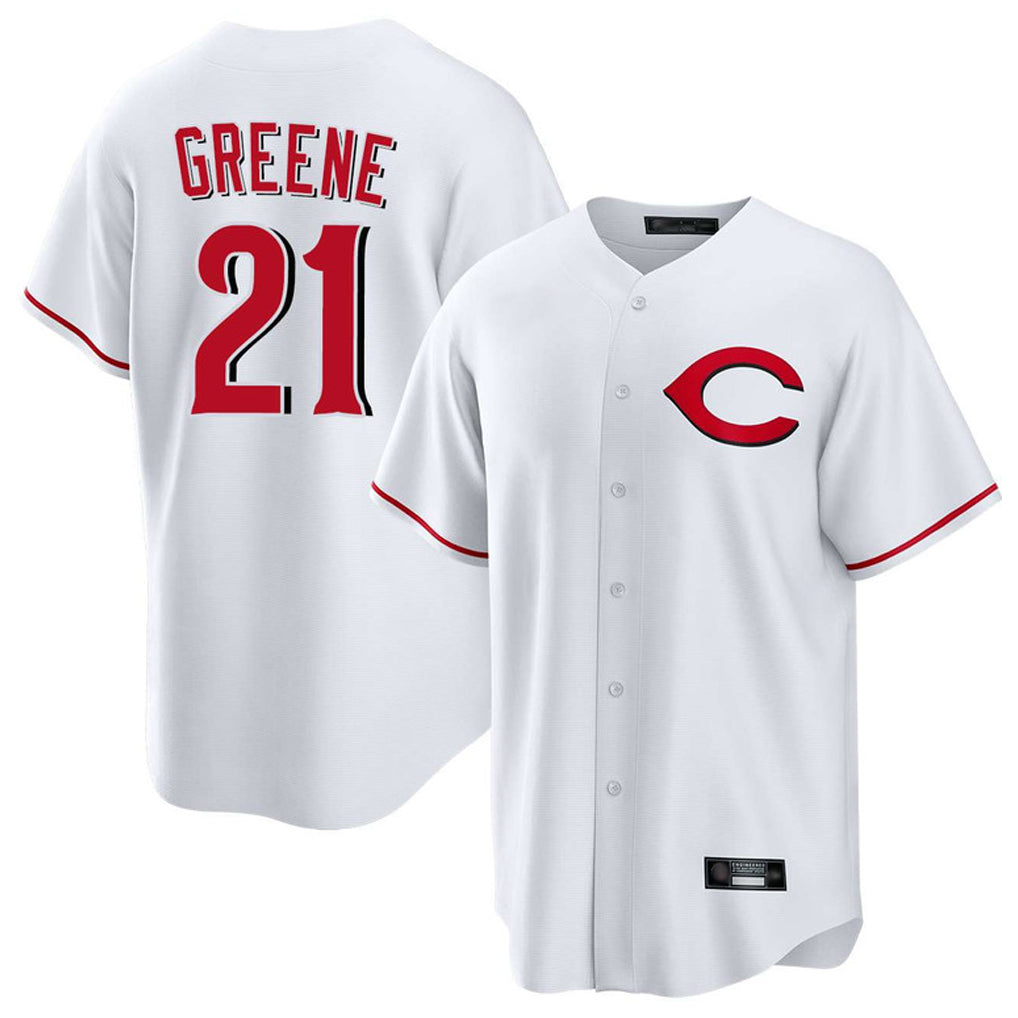 Kooe C.Reds #21 Hunter Greene Player White Home Game Stitched Jerseys