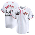 Kooe C.Reds #21 Hunter Greene Player White Speedway Classic Home Limited Stitched Jerseys