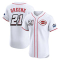 Kooe C.Reds #21 Hunter Greene Player White Speedway Classic Limited Elite Home Stitched Jerseys