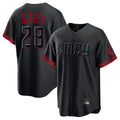 Kooe C.Reds #28 Eugenio Su¨¢rez Player Black City Connect Home Game Stitched Jerseys