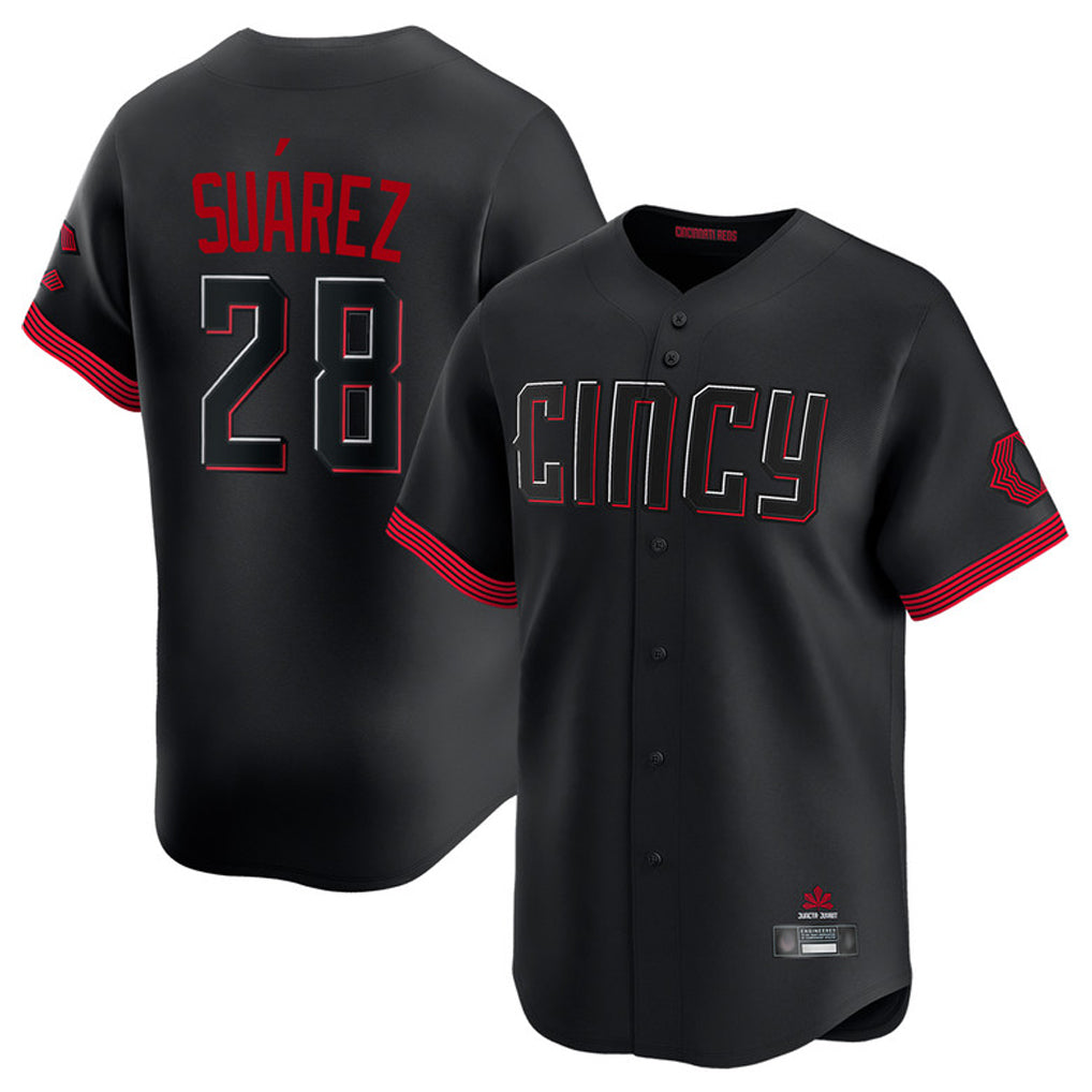 Kooe C.Reds #28 Eugenio Su¨¢rez Player Black City Connect Home Limited Stitched Jerseys