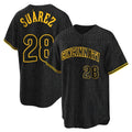 Kooe C.Reds #28 Eugenio Su¨¢rez Player Black Snake Skin City Home Stitched Jerseys